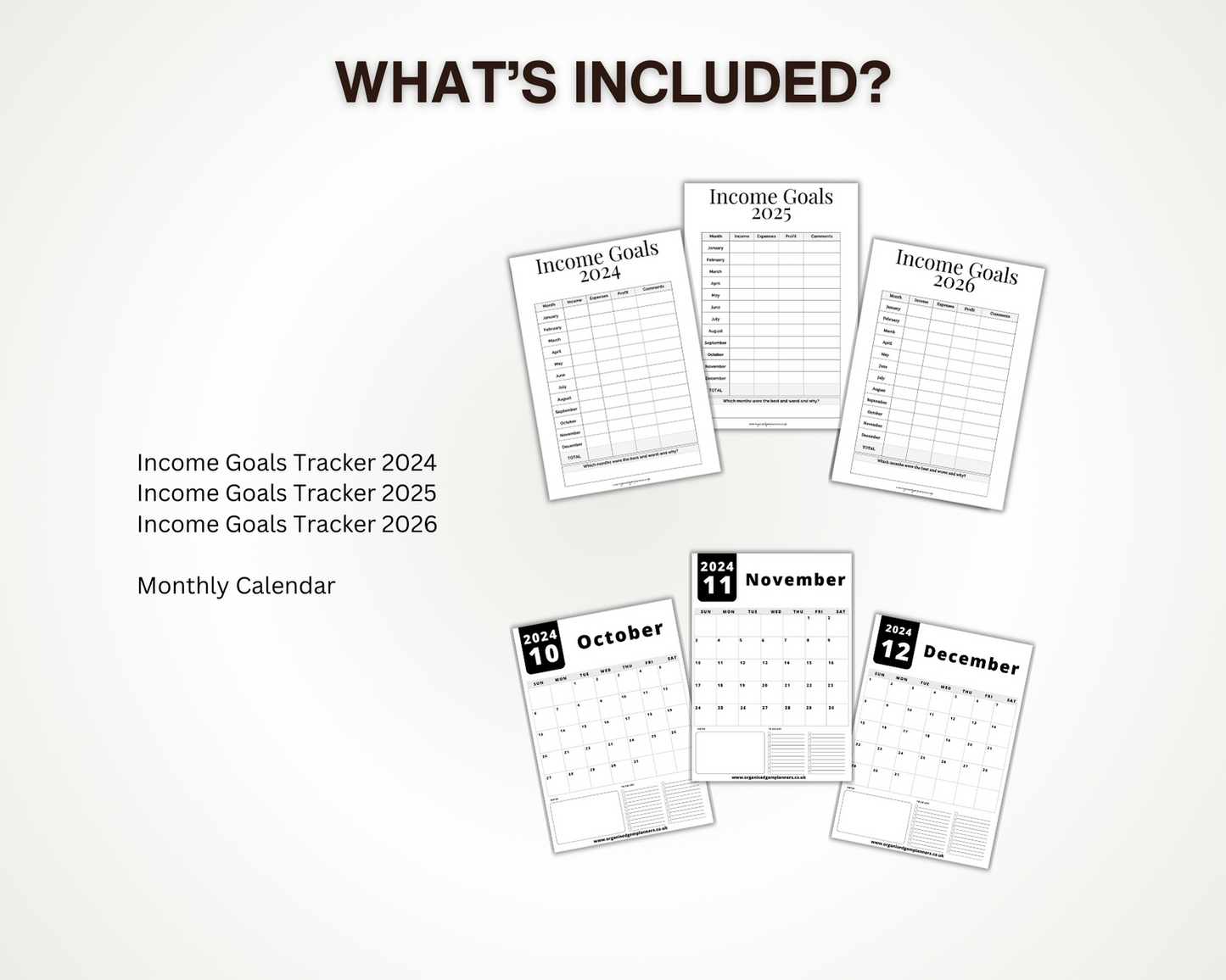 Printable Income Goals Tracker