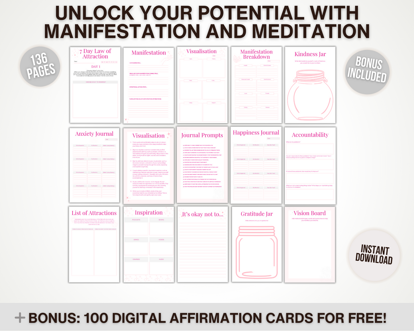 Pink Printable Manifestation Journal