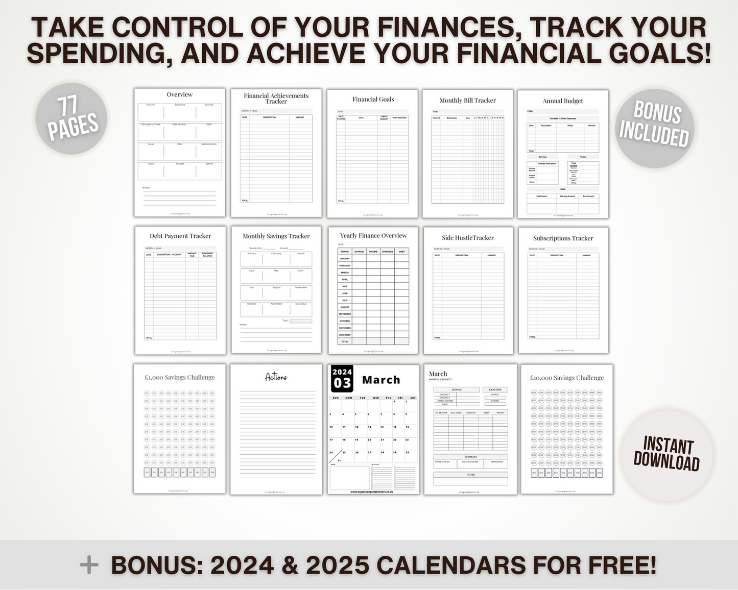 Finance & Budget Planner Printable