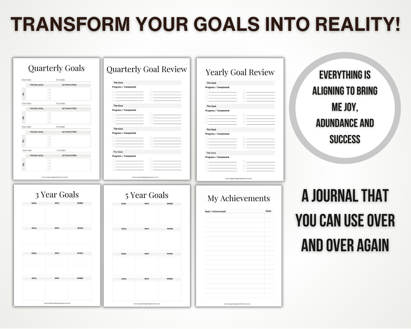 Printable Goal Planner and Tracker