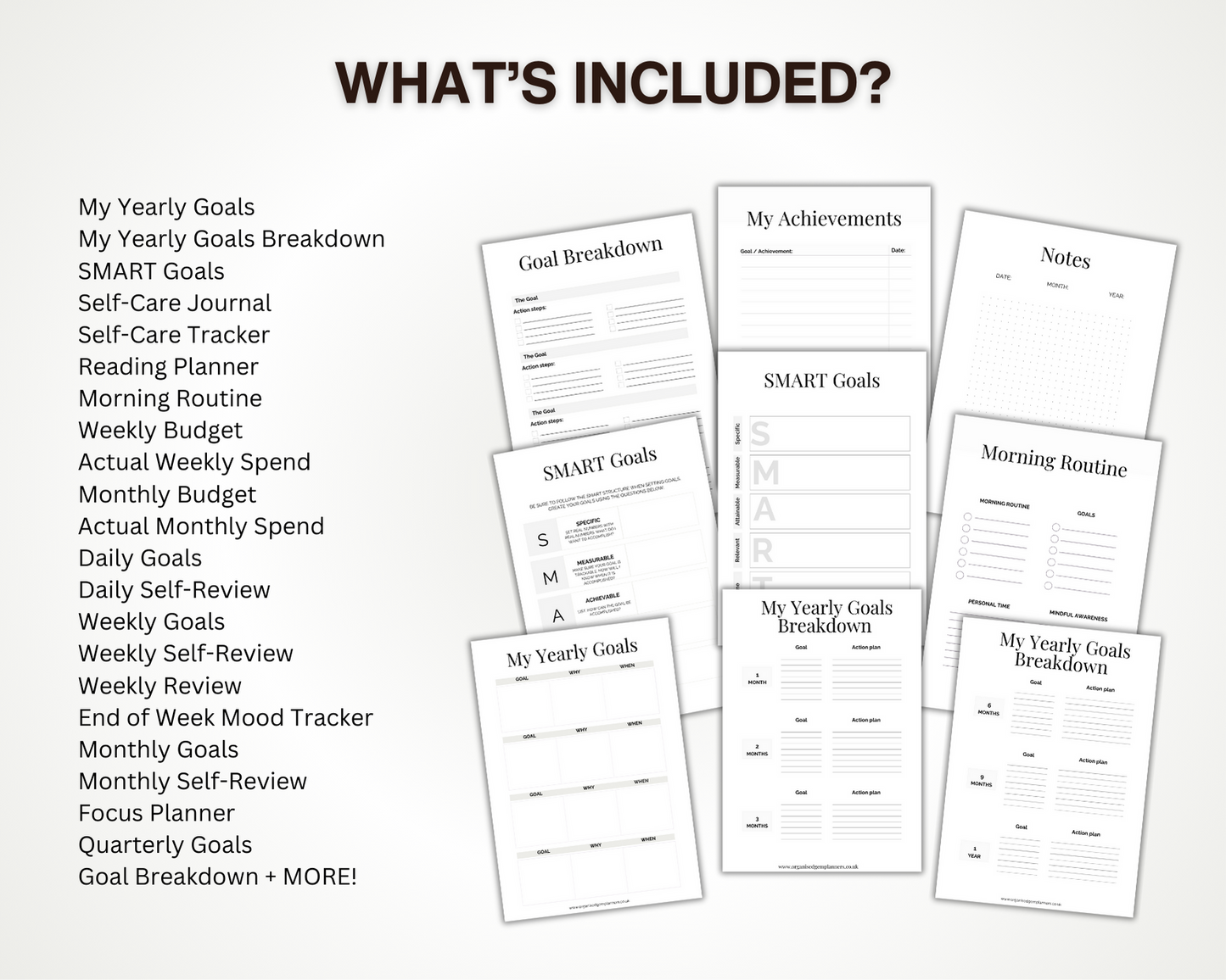 Printable Goal Planner and Tracker