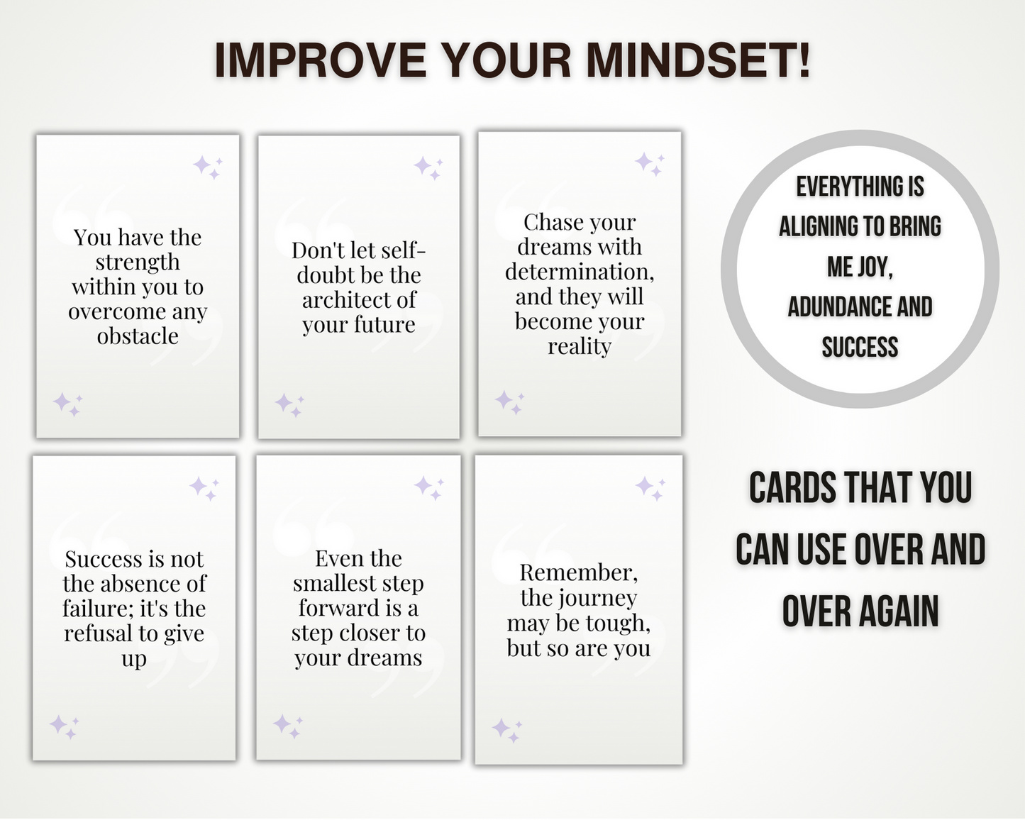 100 Mindset Affirmation Cards Printable