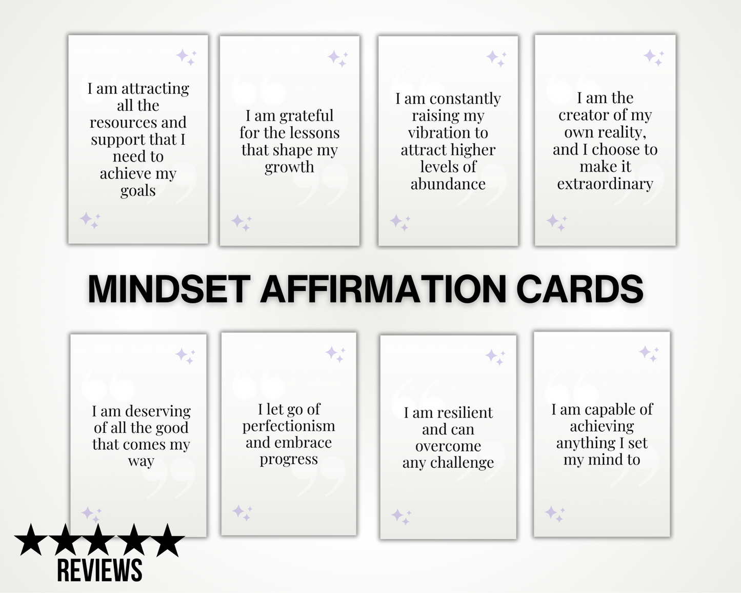 100 Mindset Affirmation Cards Printable