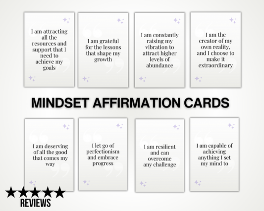 100 Mindset Affirmation Cards Printable