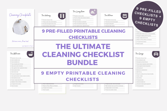 Printable Cleaning Checklist, Printable Household Chore Planners, Home Cleaning Planner, Home Organisation