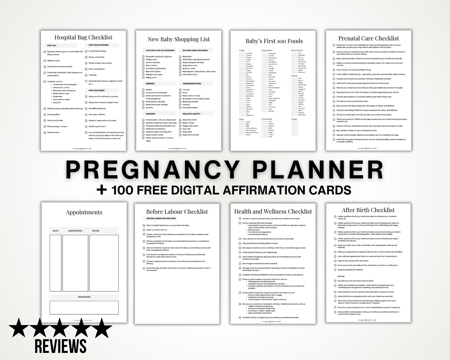 Printable Pregnancy Planner and Checklists