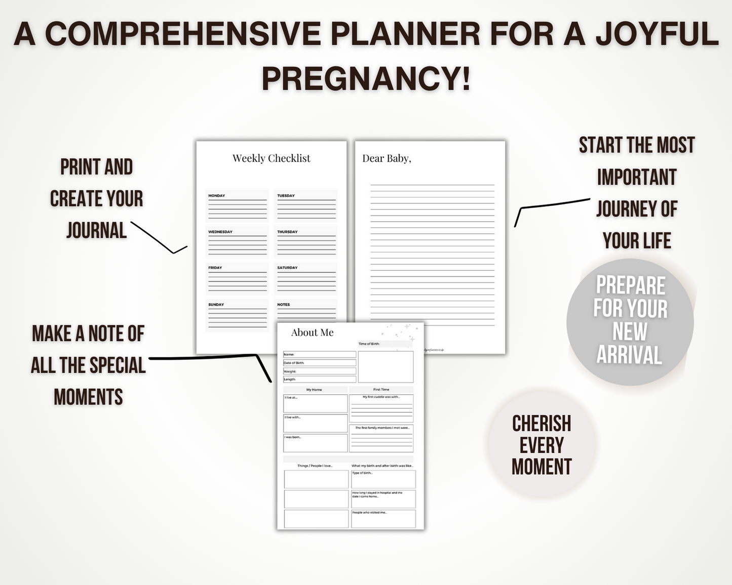 Printable Pregnancy Planner and Checklists