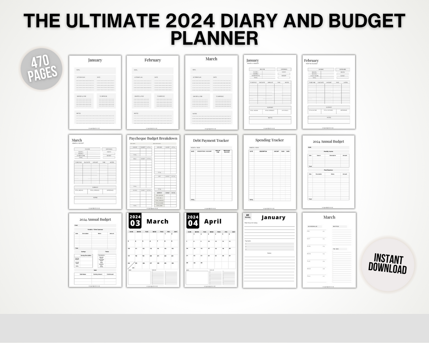 Printable Diary Planner 2024