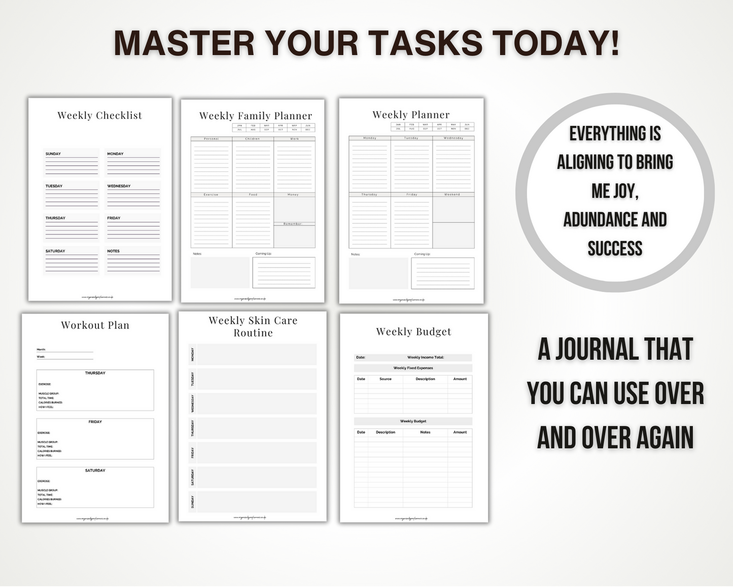 Printable Weekly Task Organiser