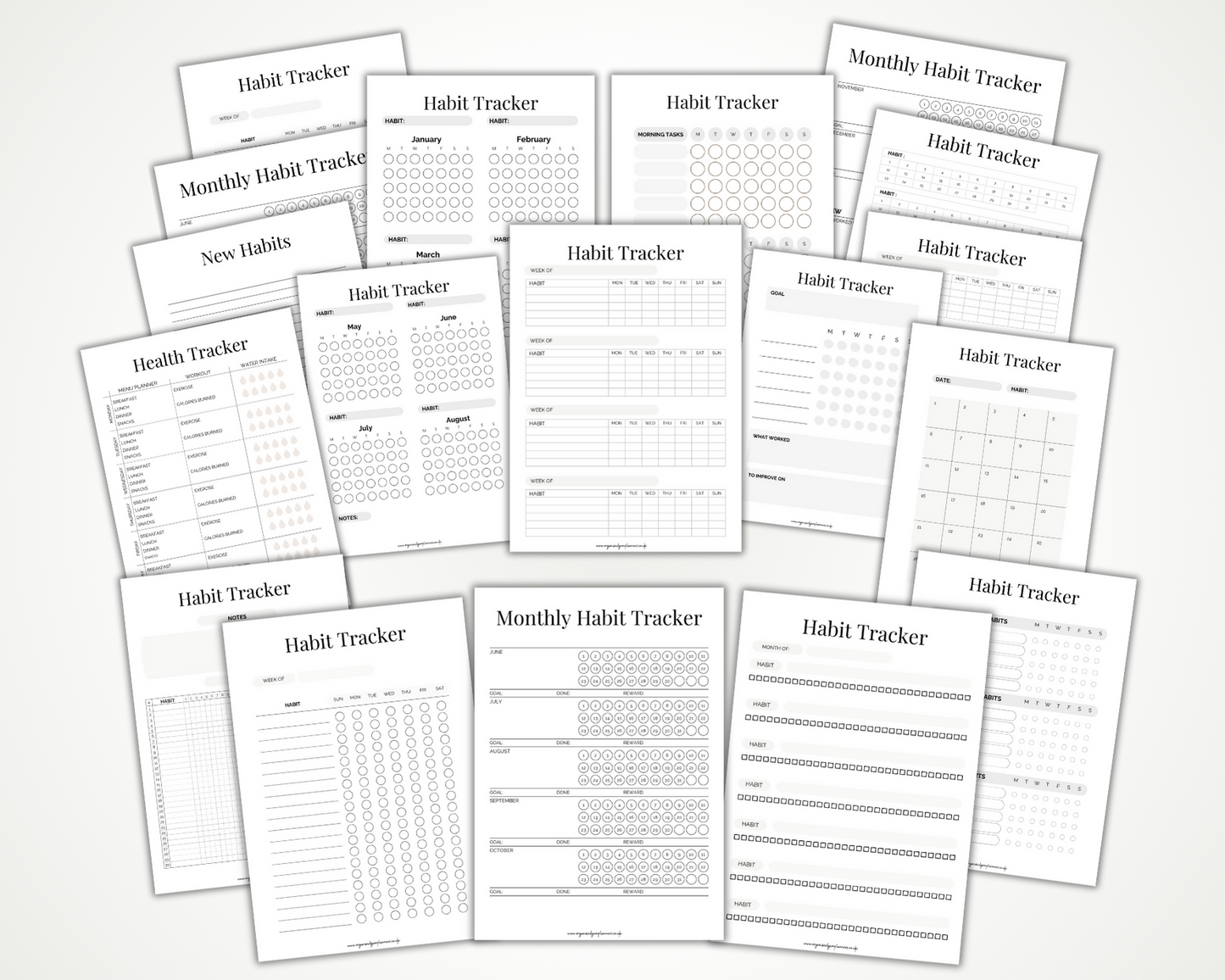 Printable Habit Tracker Bundle